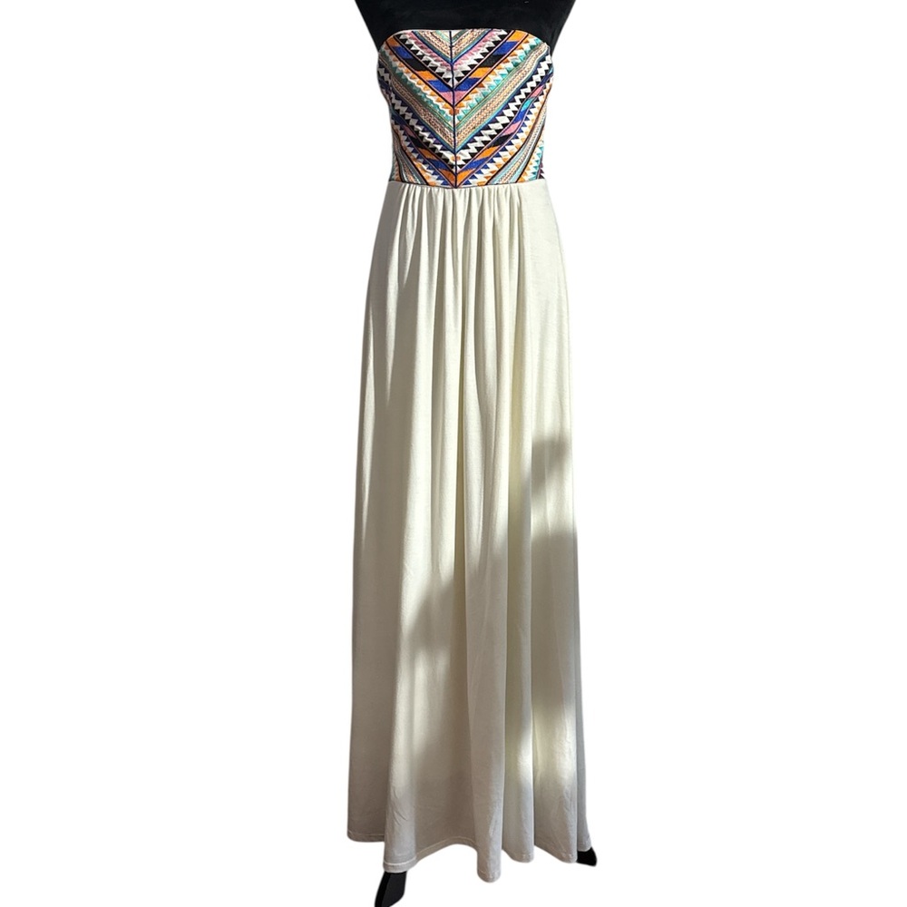 Colorful Strapless Maxi Dress